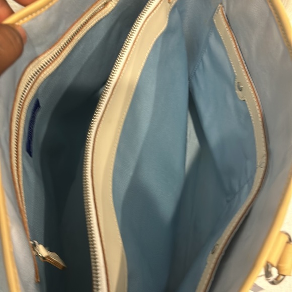 BURBERRY Nova Check Hand Bag Nylon Beige Auth bs15243 - Picture 10 of 13